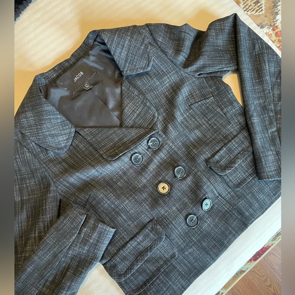 Jacob Double Breasted Blazer, Small, Charcoal. - Picture 2 of 6